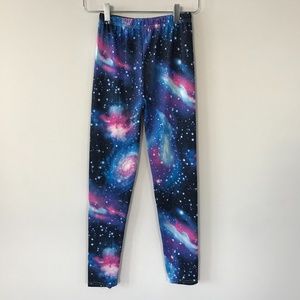 Amazon Galaxy Stars Leggings Blue Pink S